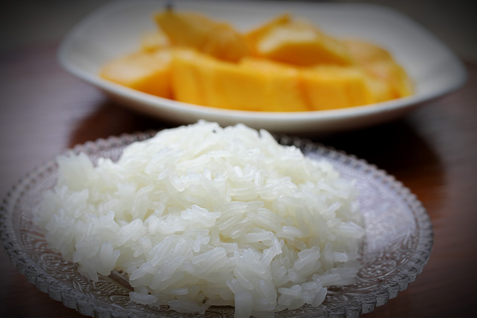 Sticky rice thai mango sweet.